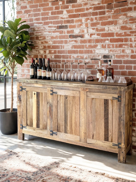 6’ L Rustic Bar Height Sideboard / Cabinet