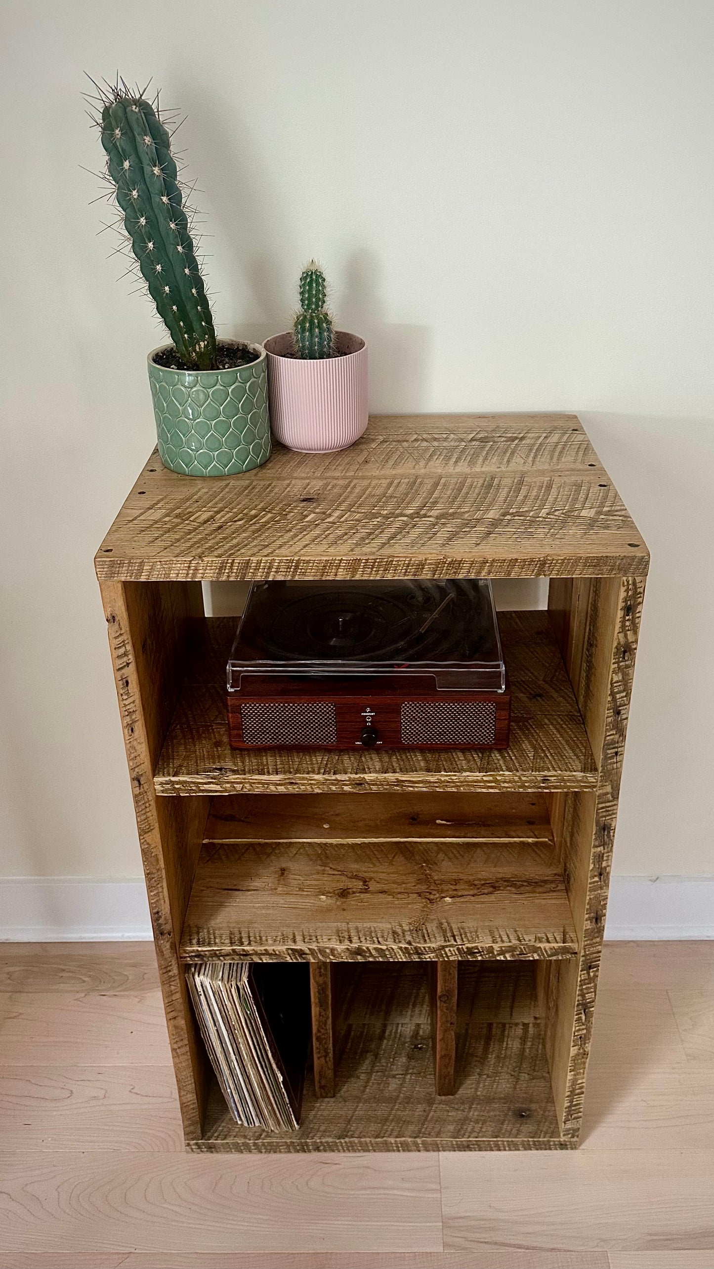 Rustic Reclaimed Wood Media Tower / Shelf