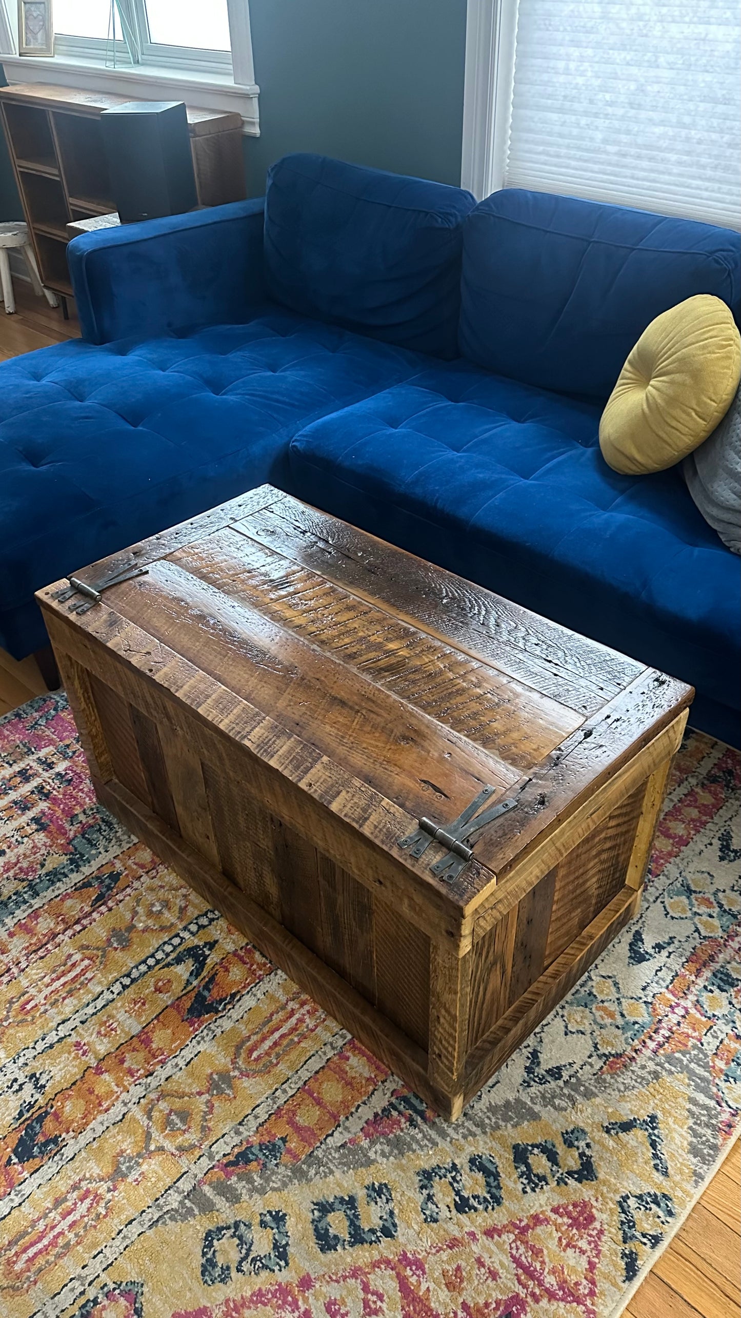 3’ L Rustic Mixed Reclaimed Wood Coffee Table / Storage Chest
