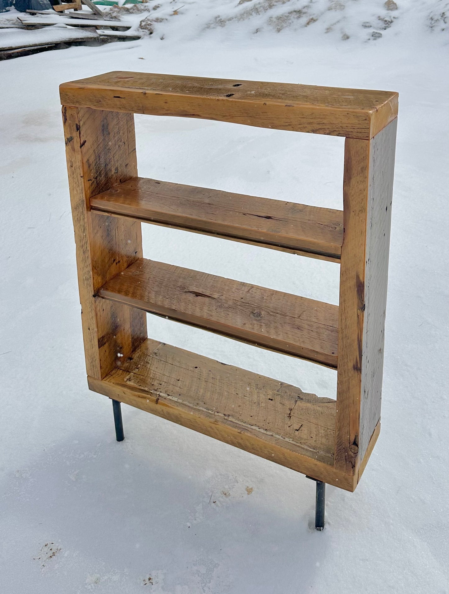 Rustic Wood + Steel Bookcase