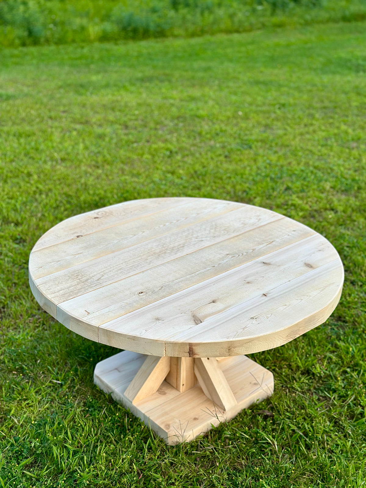 3' D Rustic Cedar Wood Outdoor / Indoor Table