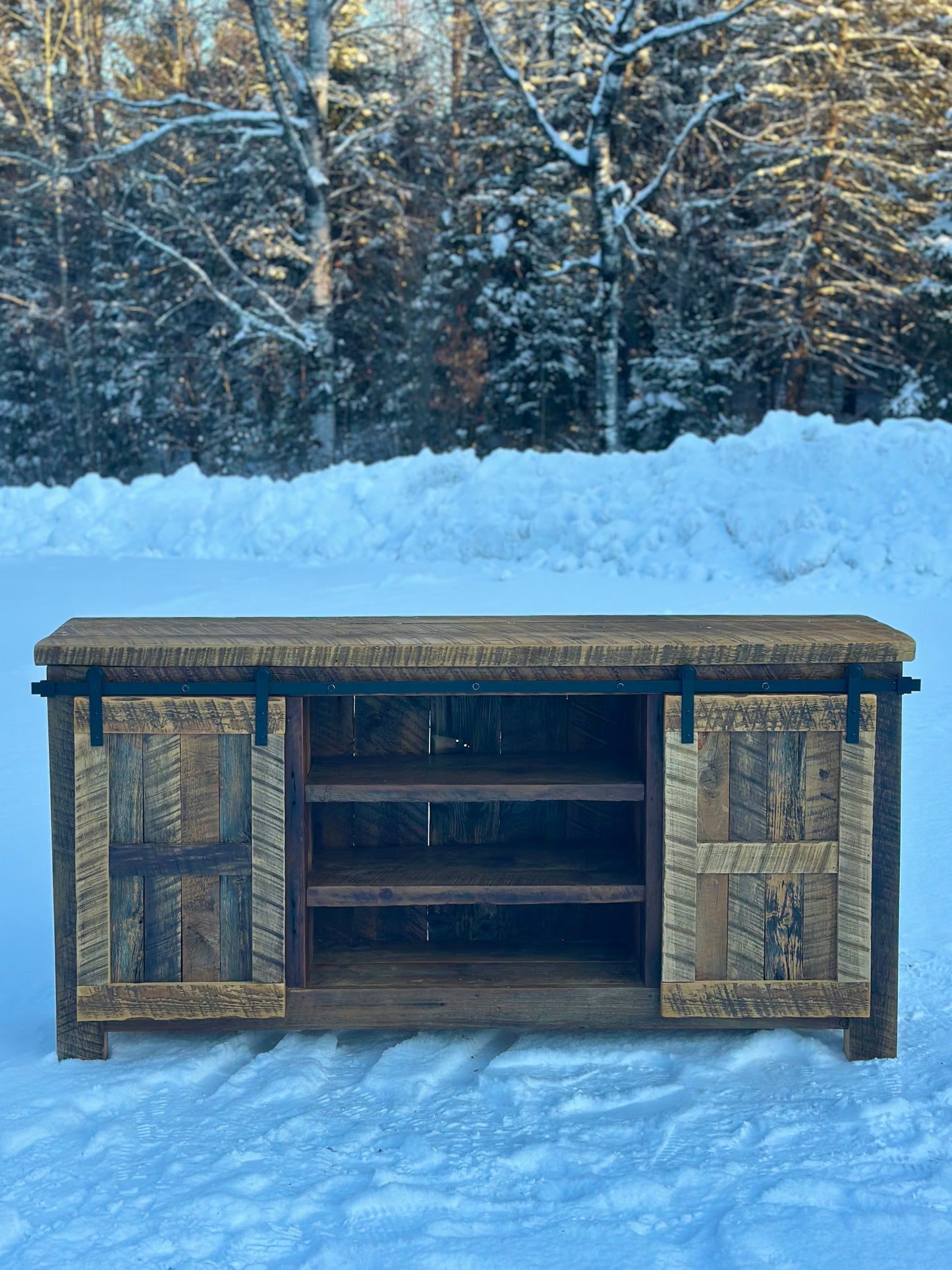 6’ L Rustic Reclaimed Wood Cabinet / Side Board