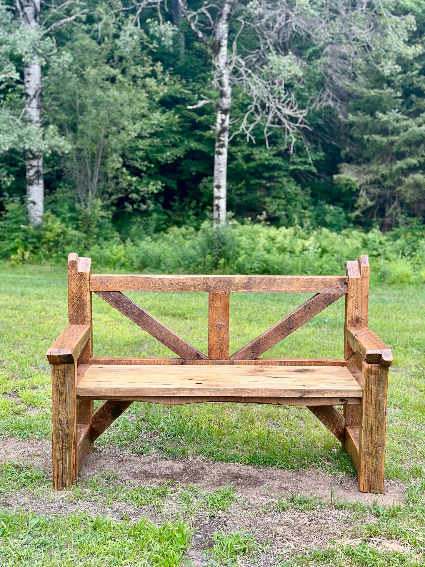 4.5' L Rustic Reclaimed Wood Bench