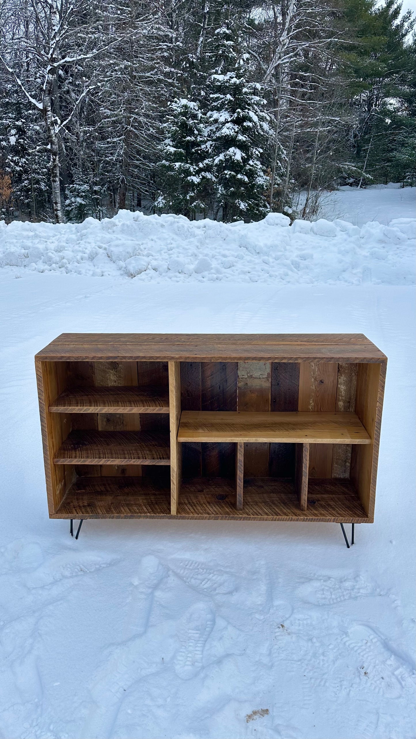 4 1/2’ Rustic Reclaimed Wood Console / Bar Table