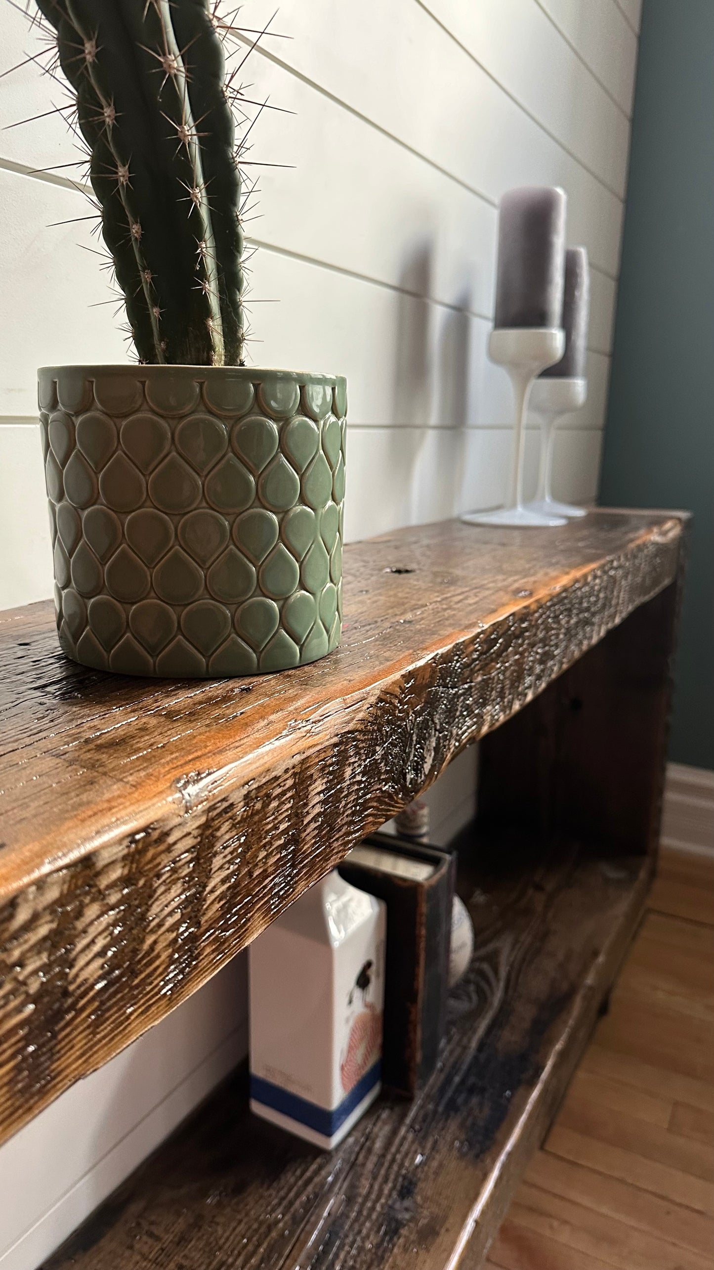 4 1/2’ Rustic Wood Console Table / Media Stand