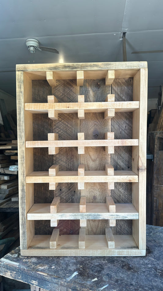 20" L Rustic Wood Coffee Mug Shelf