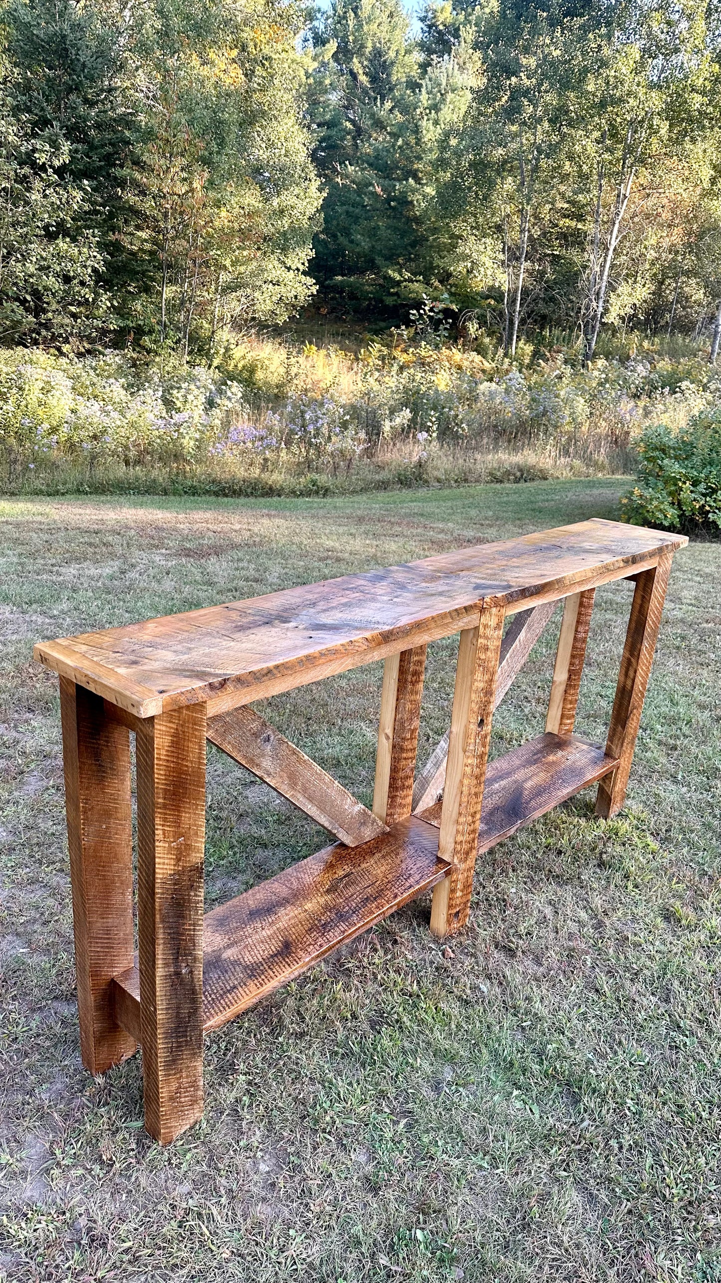 6’ L Rustic Reclaimed Wood Farmhouse Style Console Table