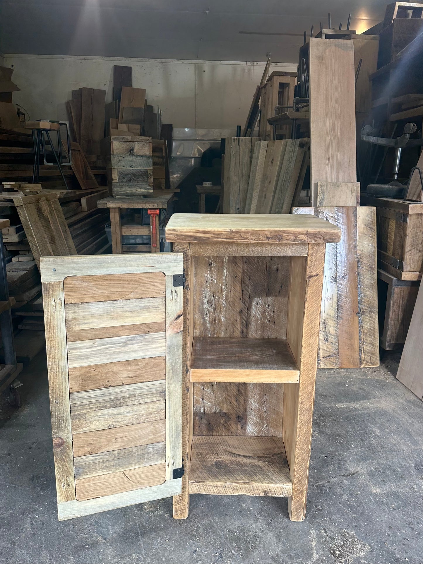 Rustic Wood Bar / Storage Cabinet
