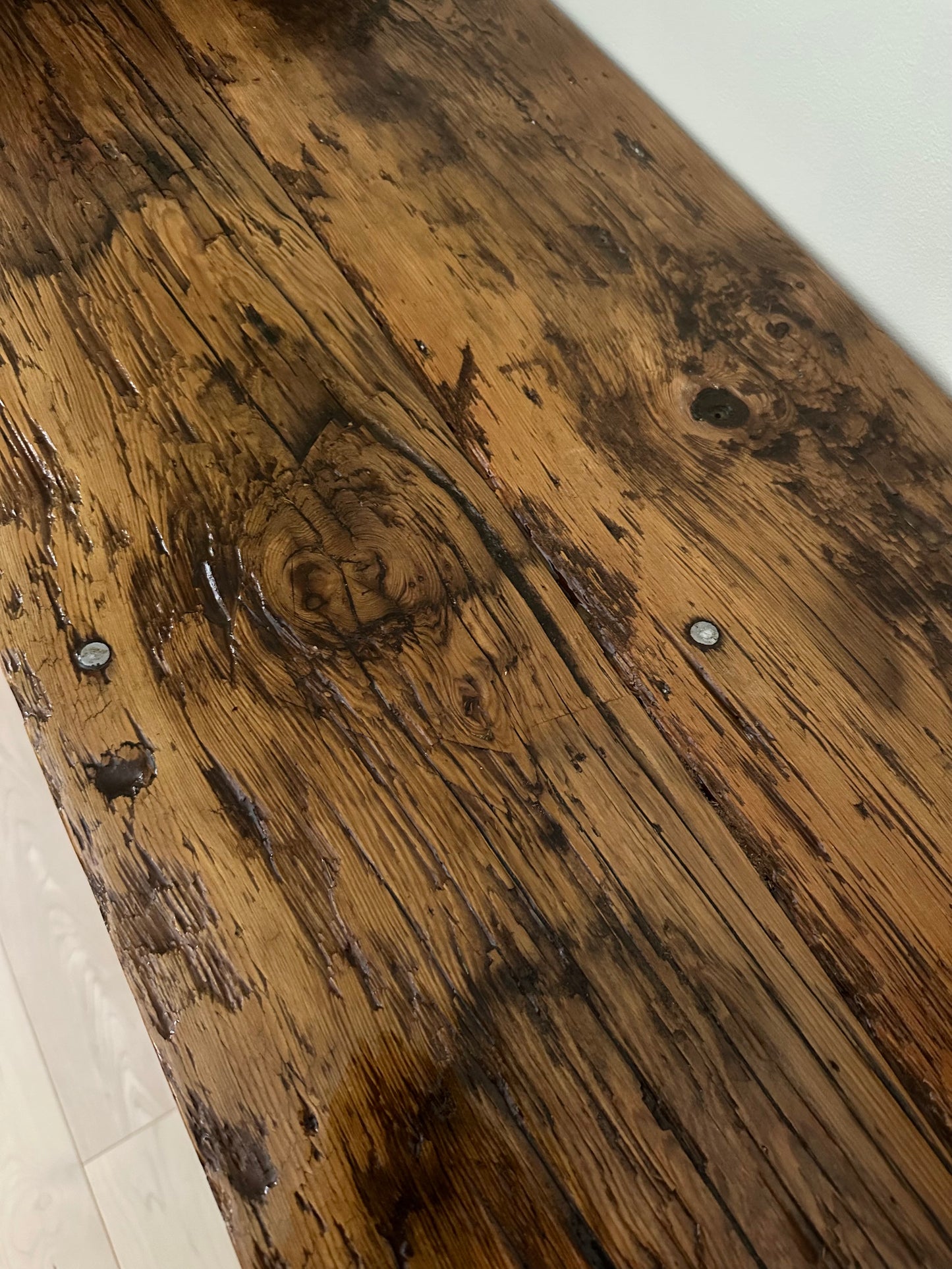 5’ L Rustic Wood Minimalist Media Stand / Table