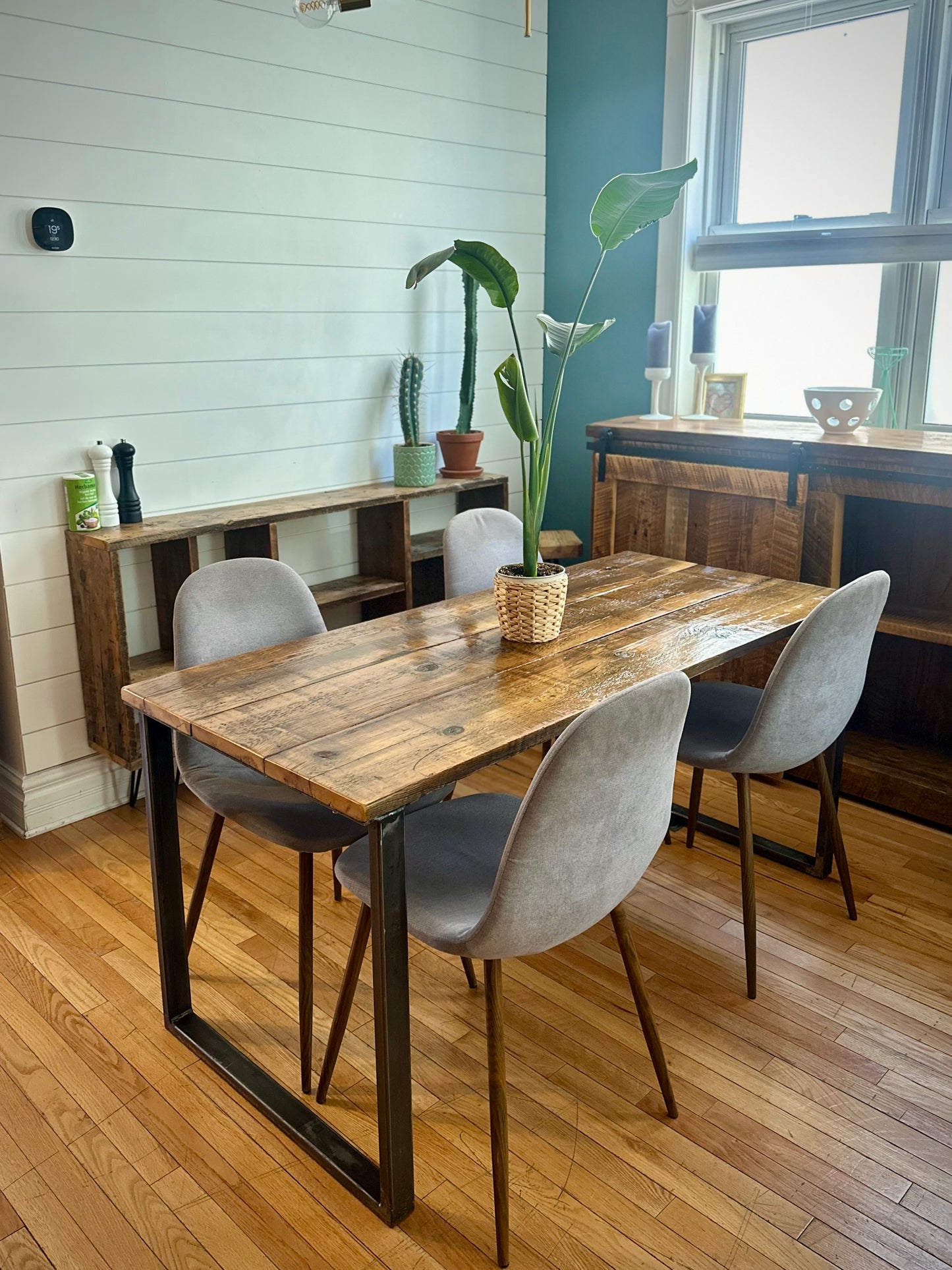 5’ L Rustic Wood + Steel Dining Table (or Desk)