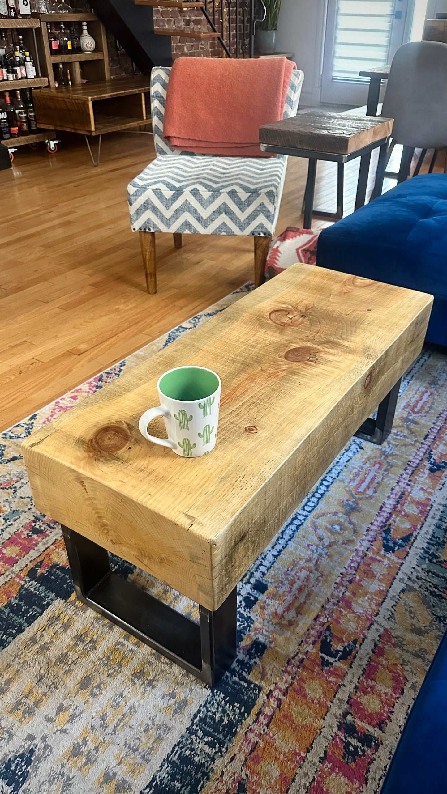 3’ L Rustic Pine Coffee Table / Bench