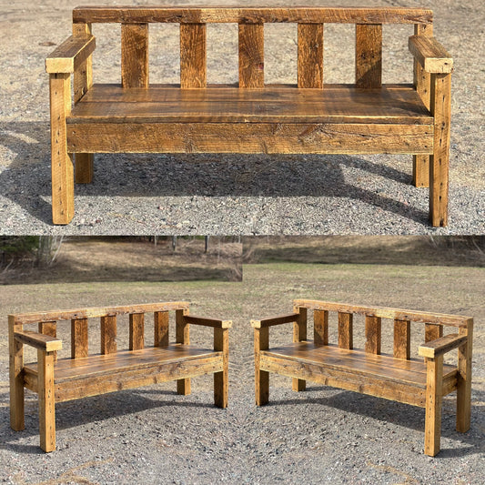 4 1/2’ Rustic Reclaimed Wood Bench
