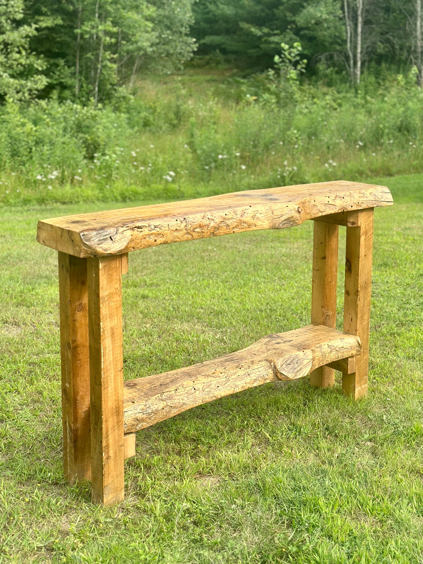 4’ Rustic Live Edge Wood Bar / Console Table