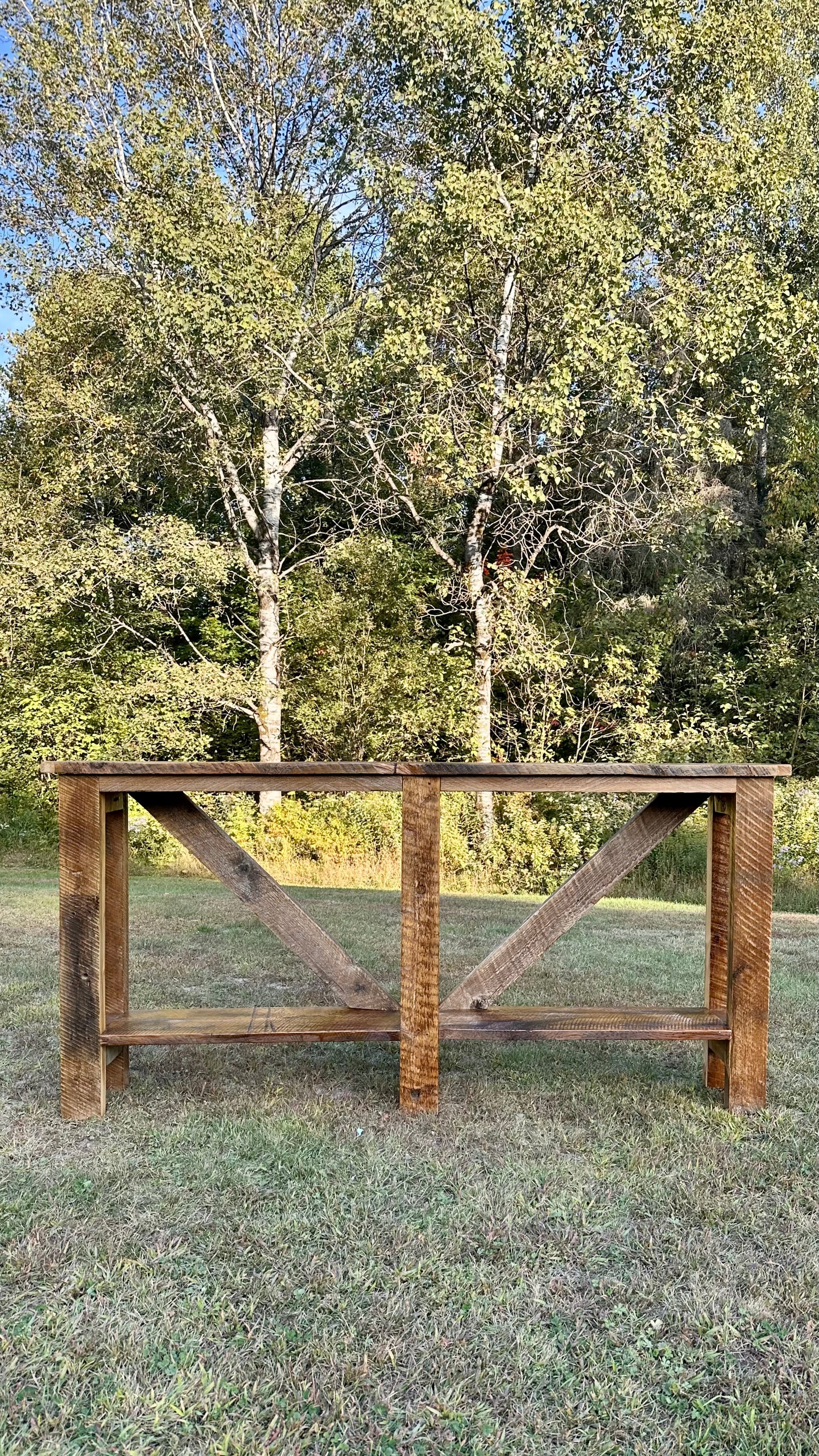 6’ L Rustic Reclaimed Wood Farmhouse Style Console Table