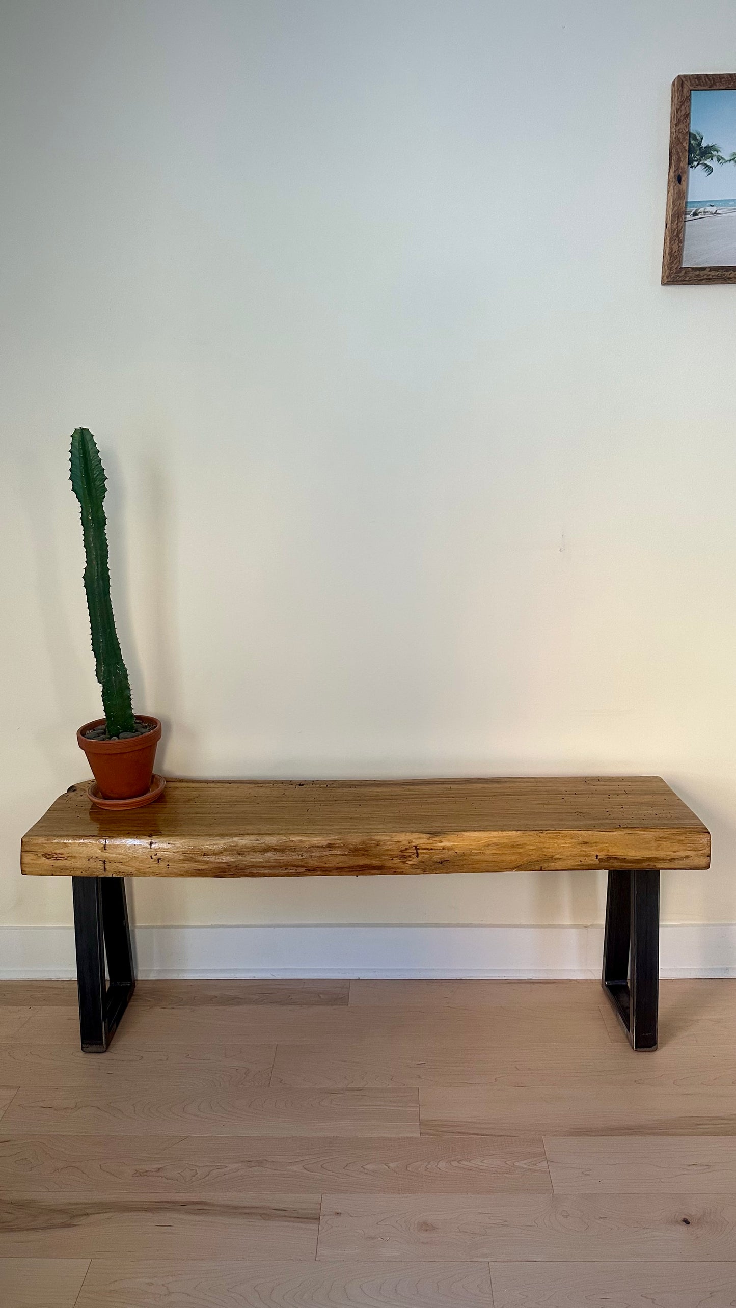 4’ Rustic Live Edge Butternut Bench