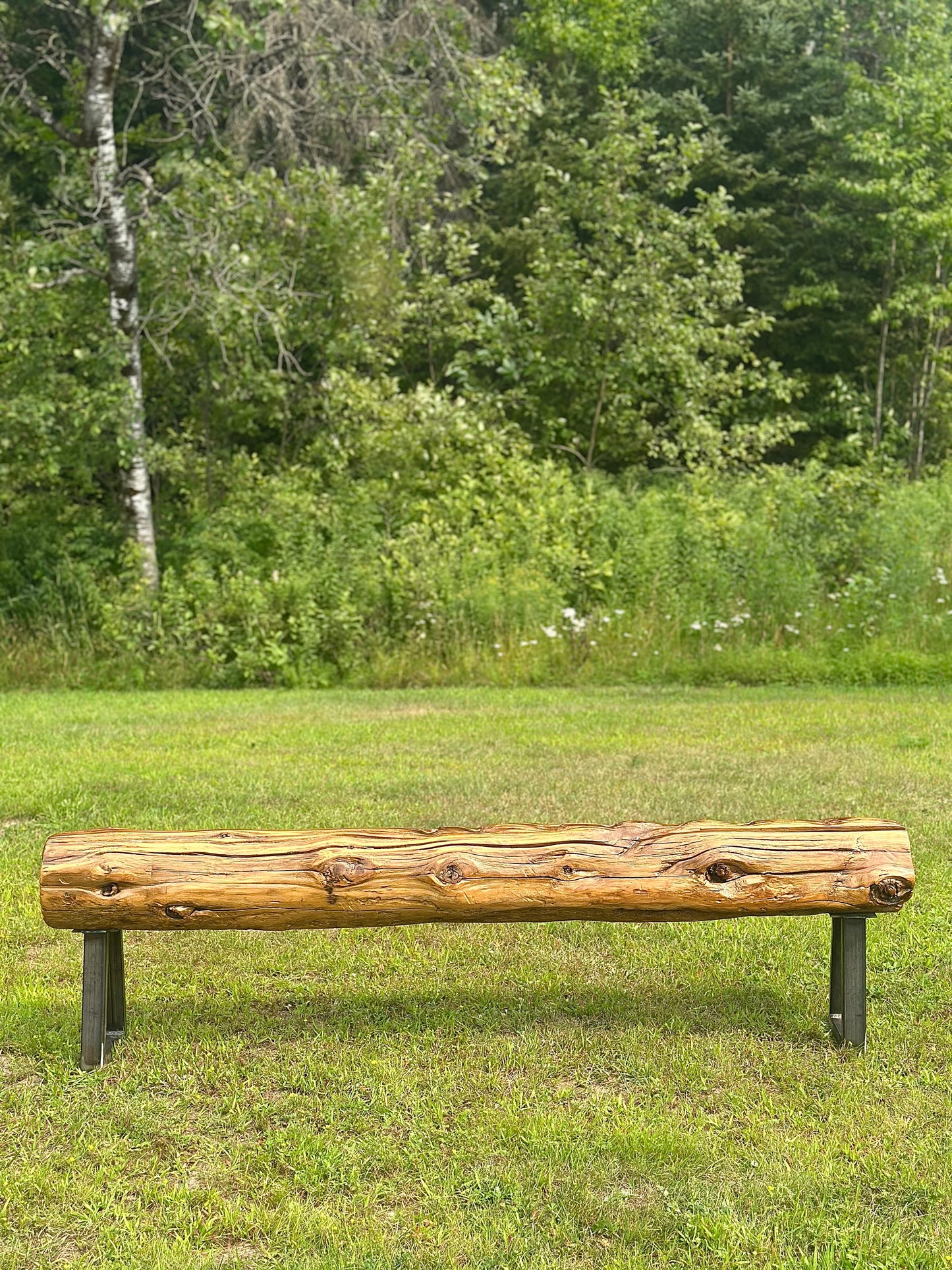 6’ L Rustic Reclaimed Cedar Wood Beam Bench