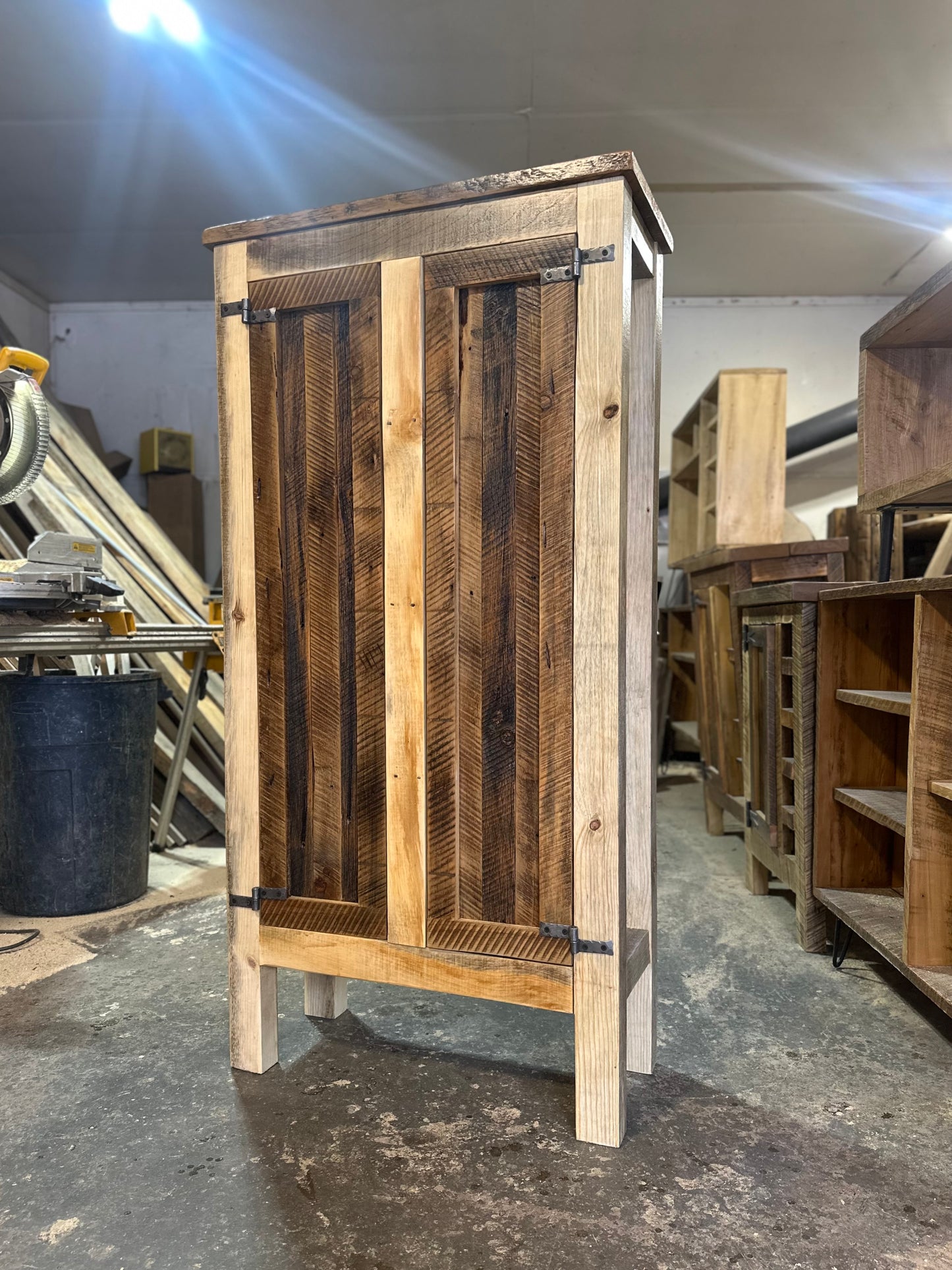 5’ H Rustic Reclaimed Wood Cabinet / Pantry