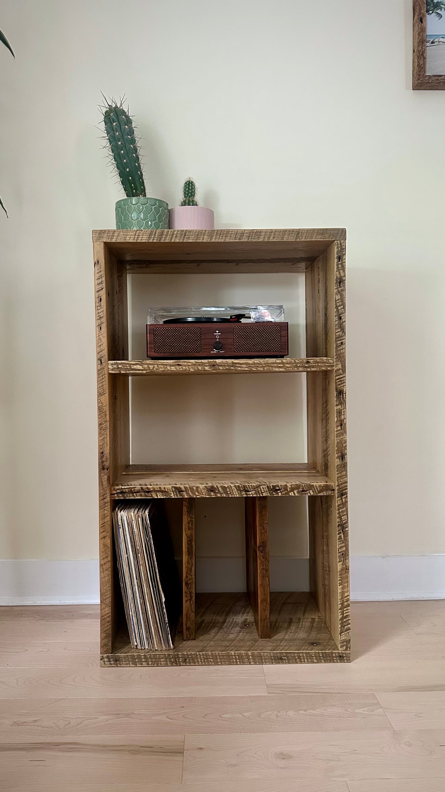 Rustic Reclaimed Wood Media Tower / Shelf