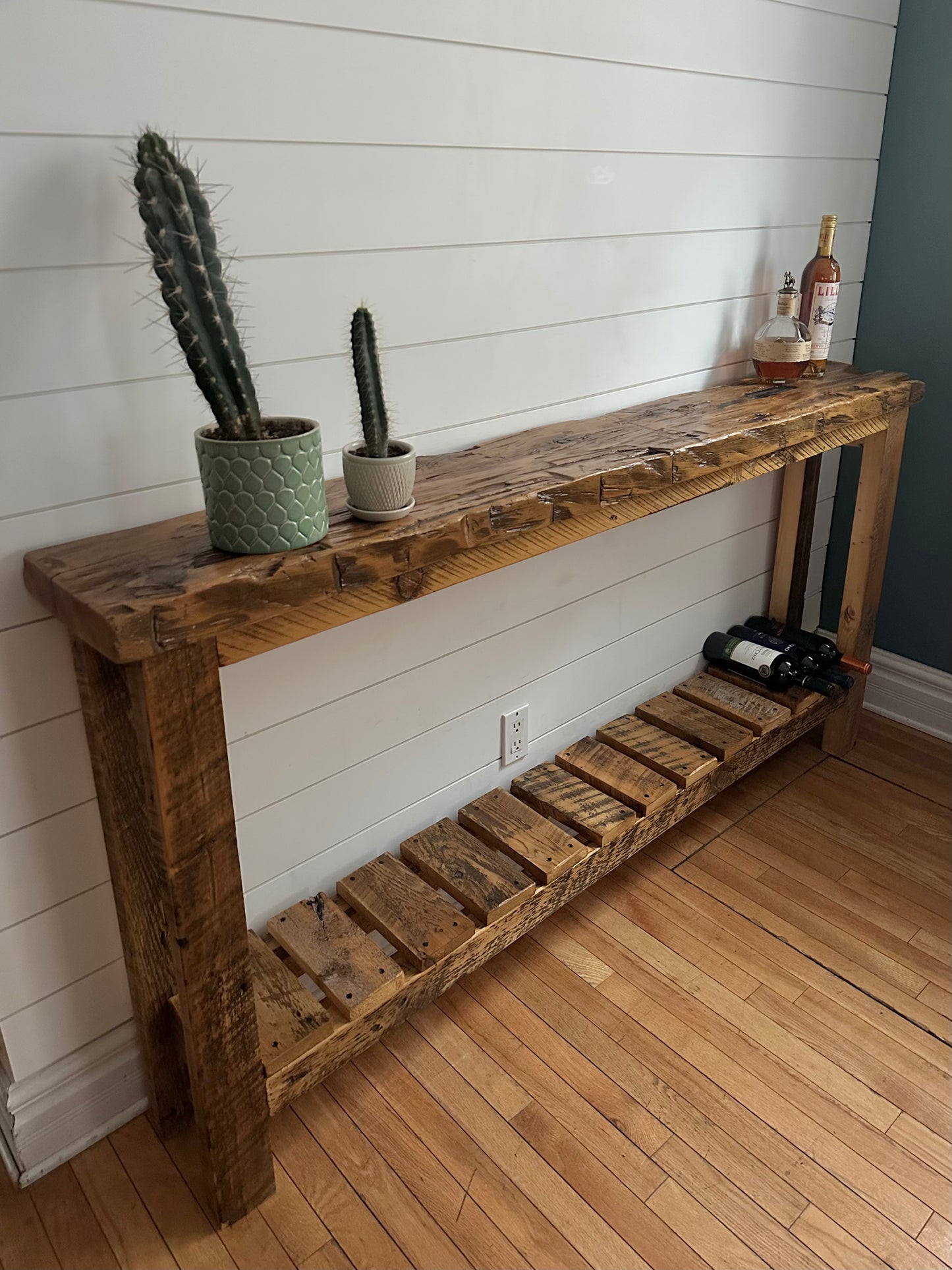 6’ L Rustic Reclaimed Wood Console / Sofa Table