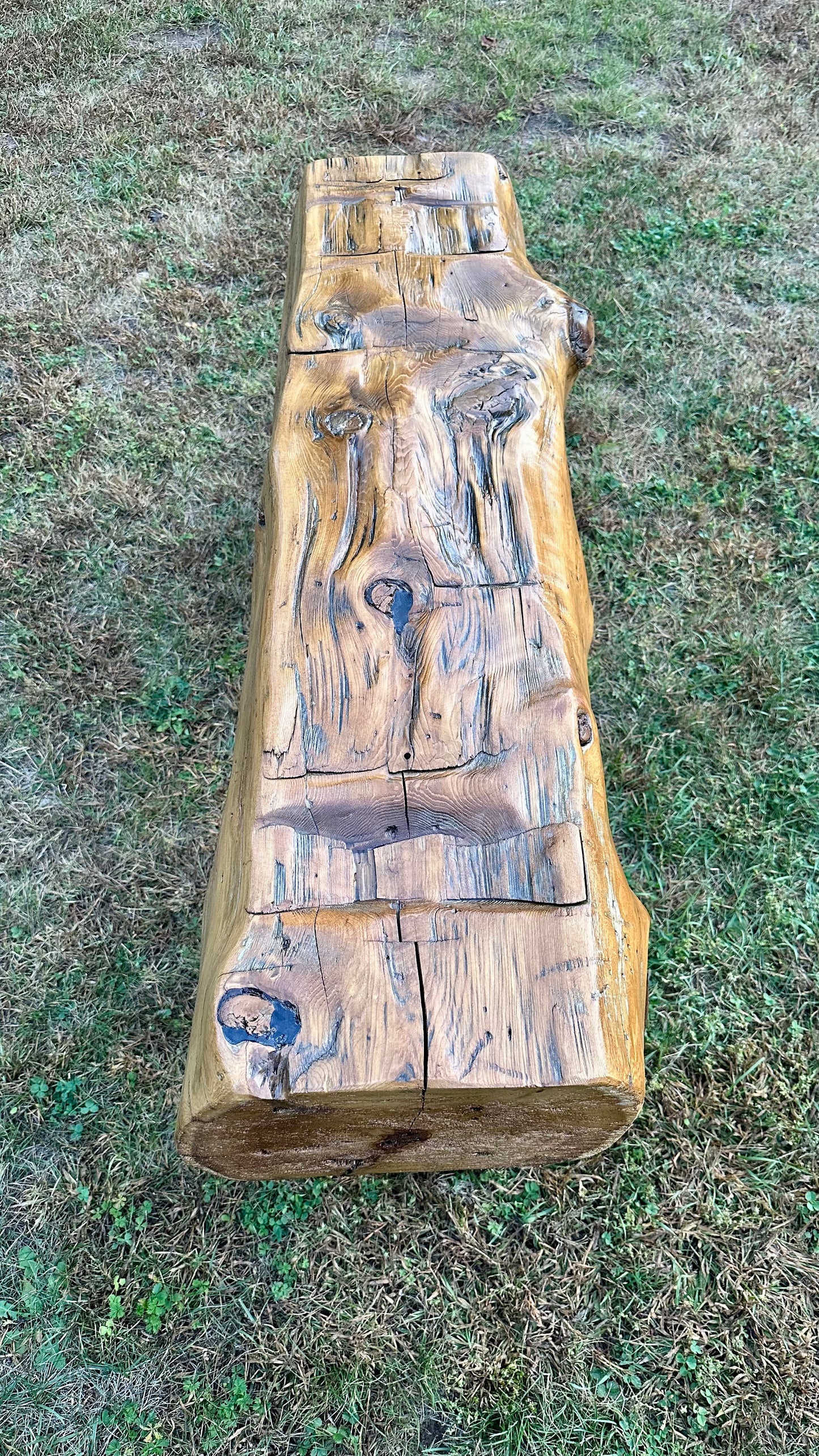 4’ L Rustic Reclaimed Cedar Wood Beam Bench