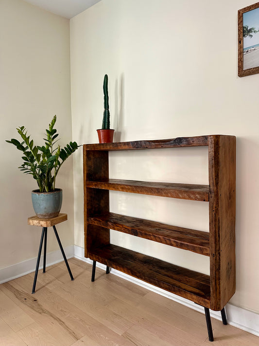 Rustic Wood and Steel Bookcase
