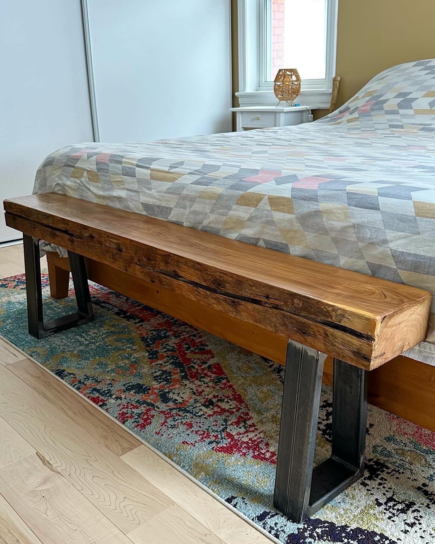 5’ Rustic Wood Narrow Beam Bench