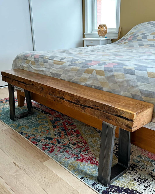 5’ Rustic Wood Narrow Beam Bench
