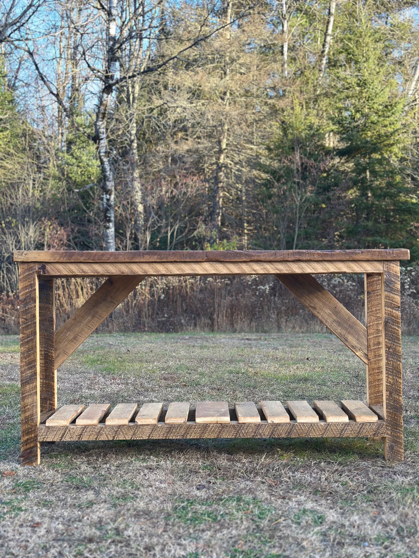 5 1/2’ L Rustic Reclaimed Wood Console / Bar Table