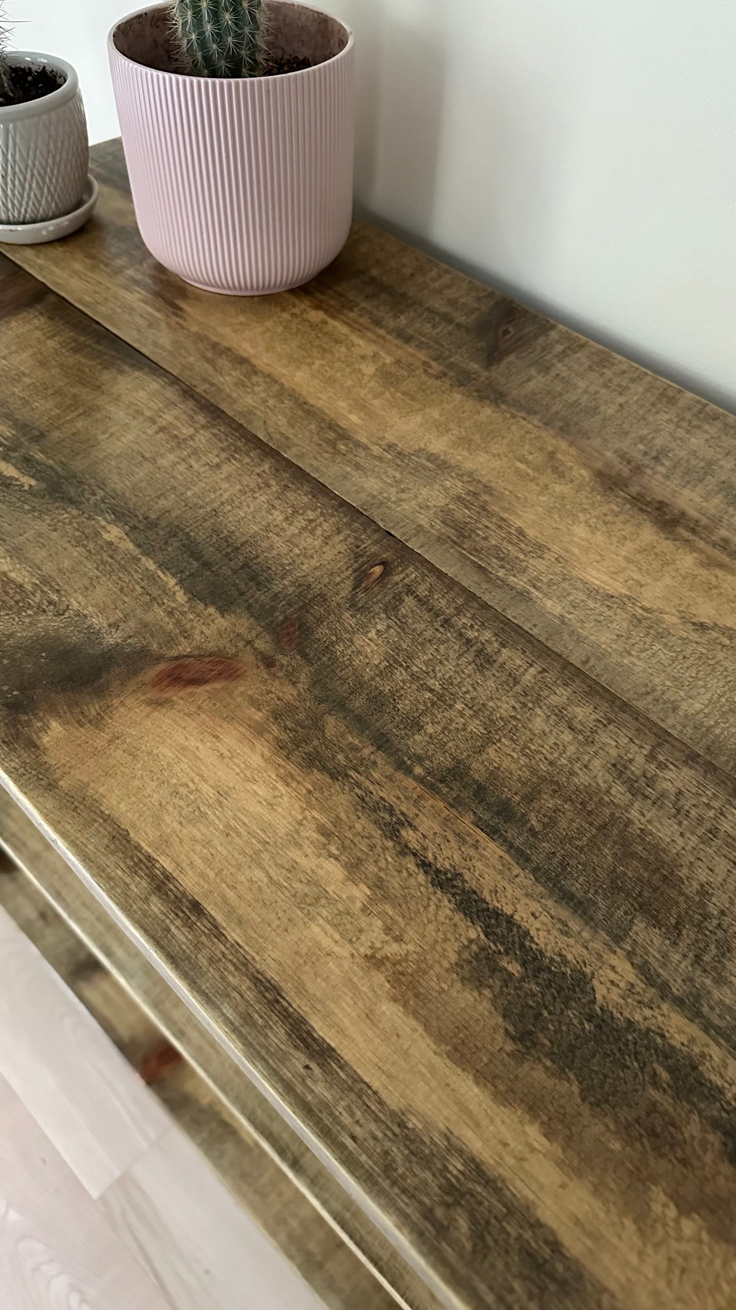 2 1/2’ L Rustic Wood Record / Media Table