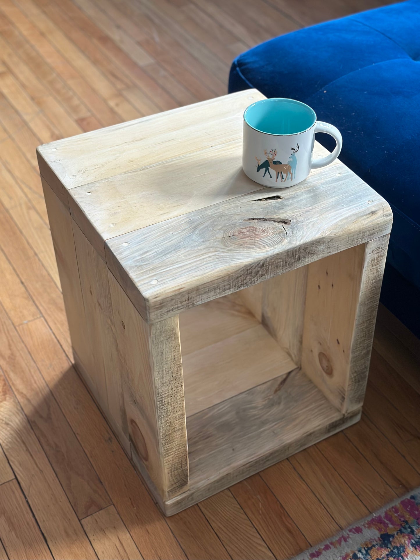 Rustic Natural Red Pine Side Table