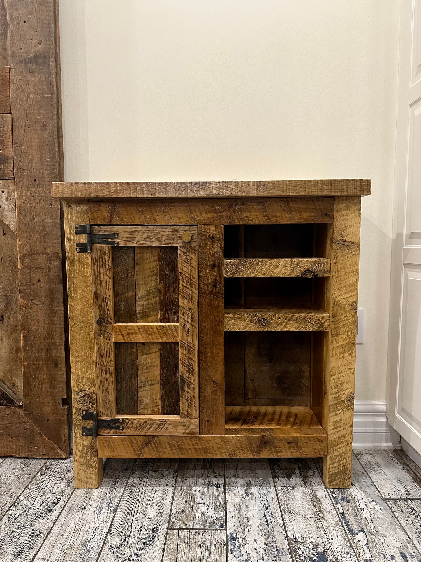 3’ L Rustic Reclaimed Wood Cabinet