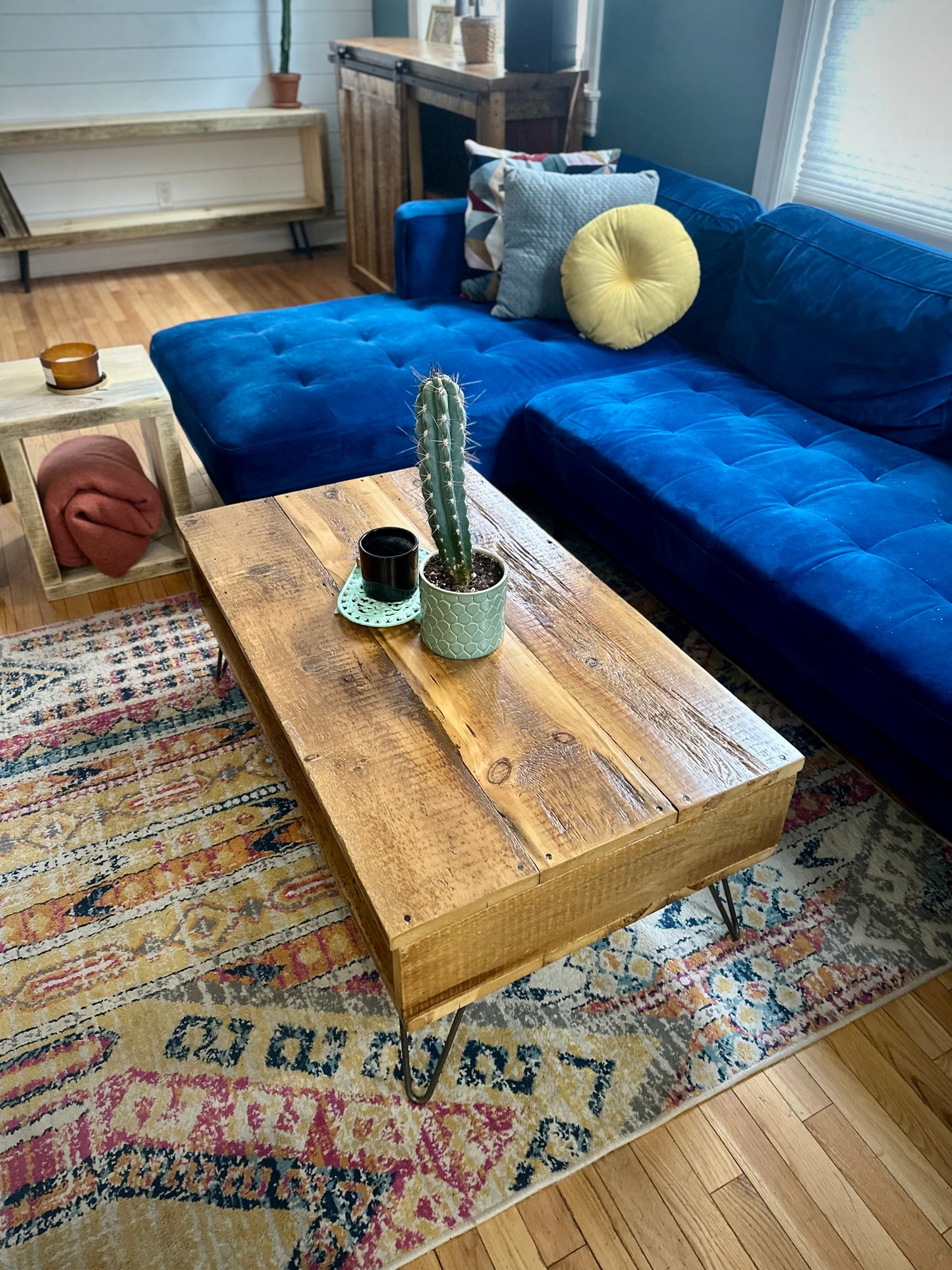 Retro Rustic Wood Coffee Table