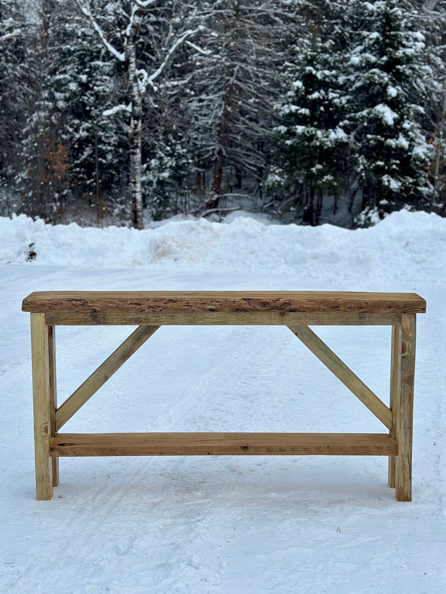 6’ Live Edge Rustic Wood Console / Hallway Table