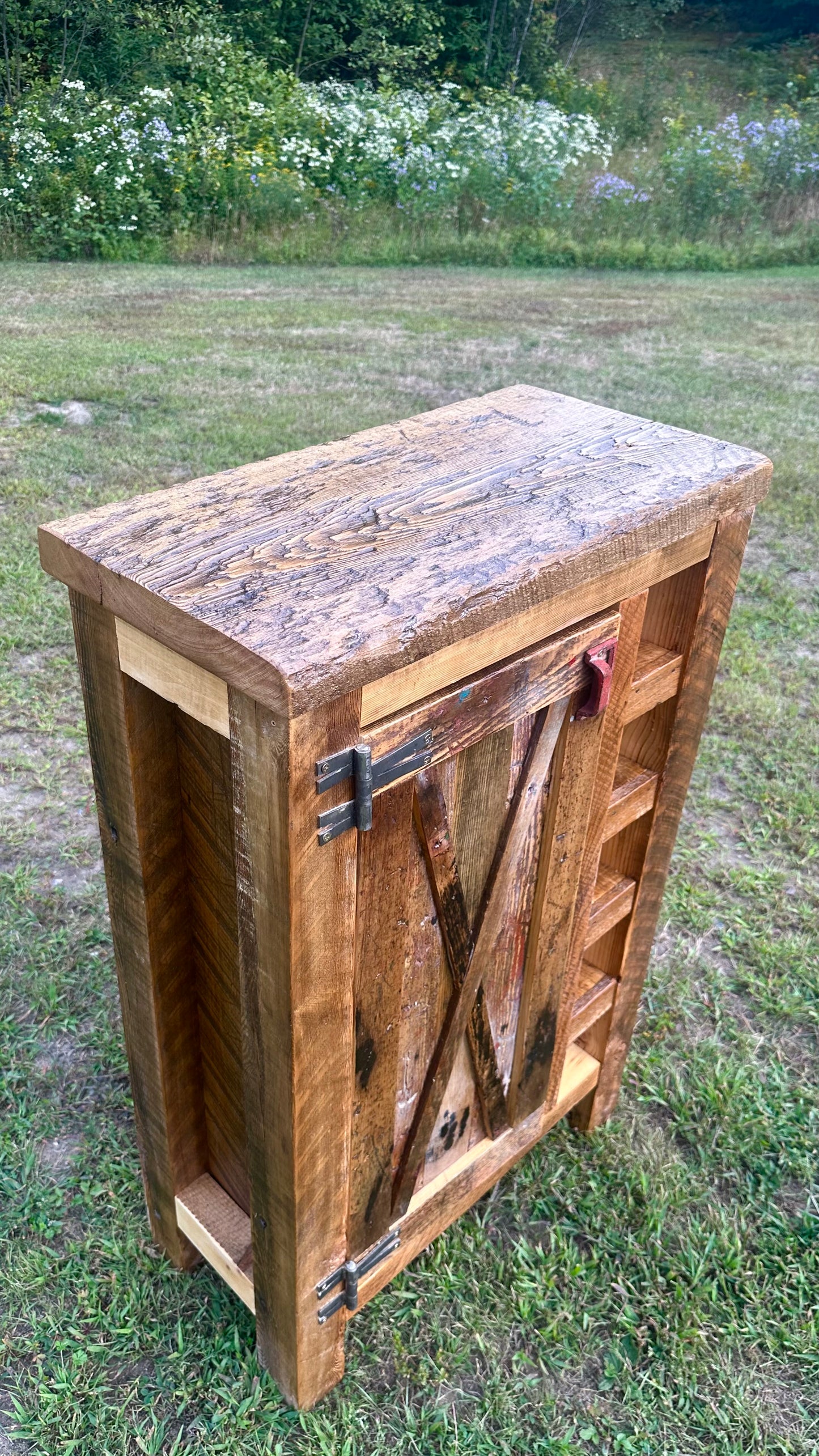 Rustic Reclaimed Wood Bar Cabinet