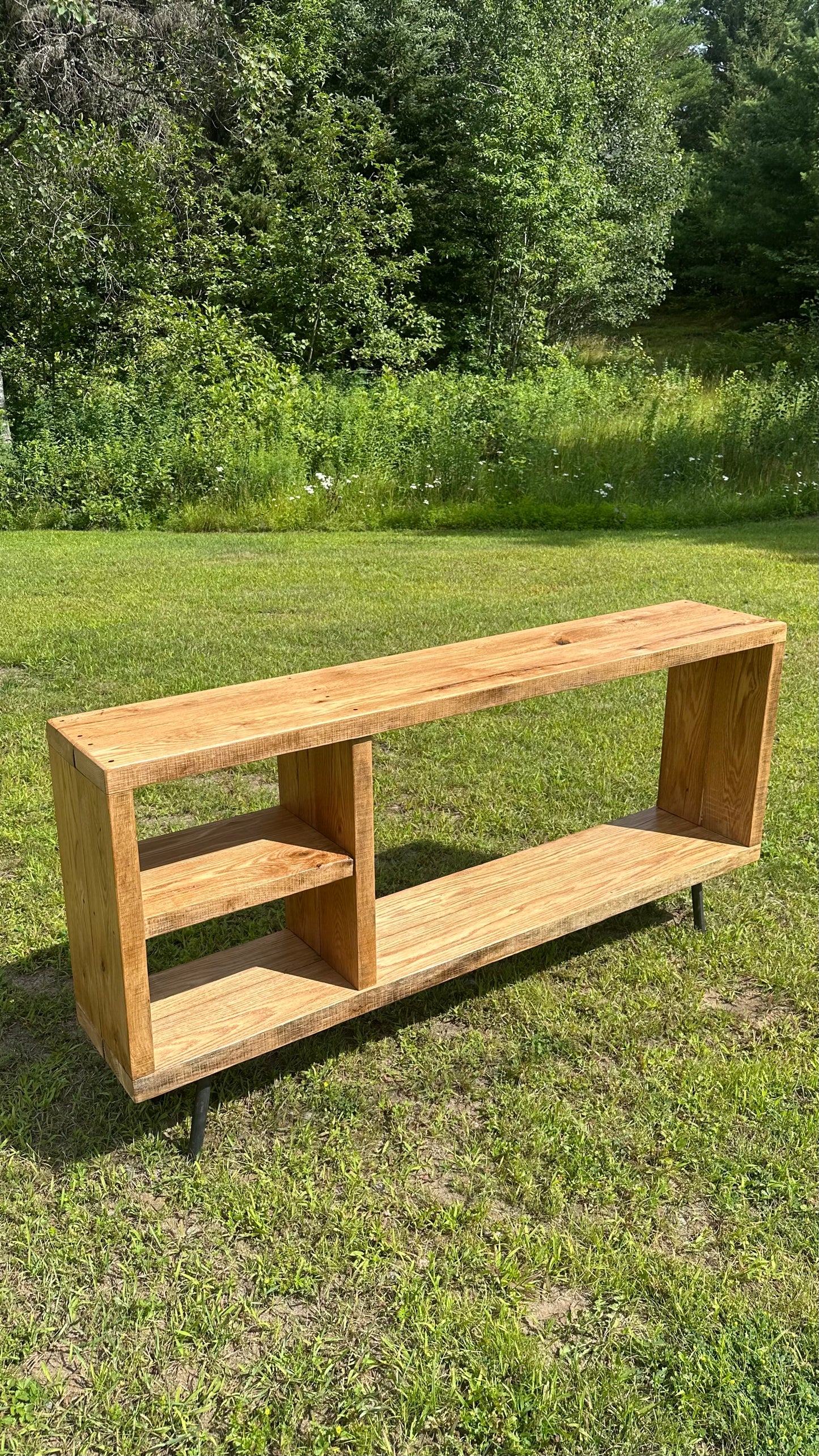 5’ L Rustic Reclaimed Oak Wood Media / TV Stand