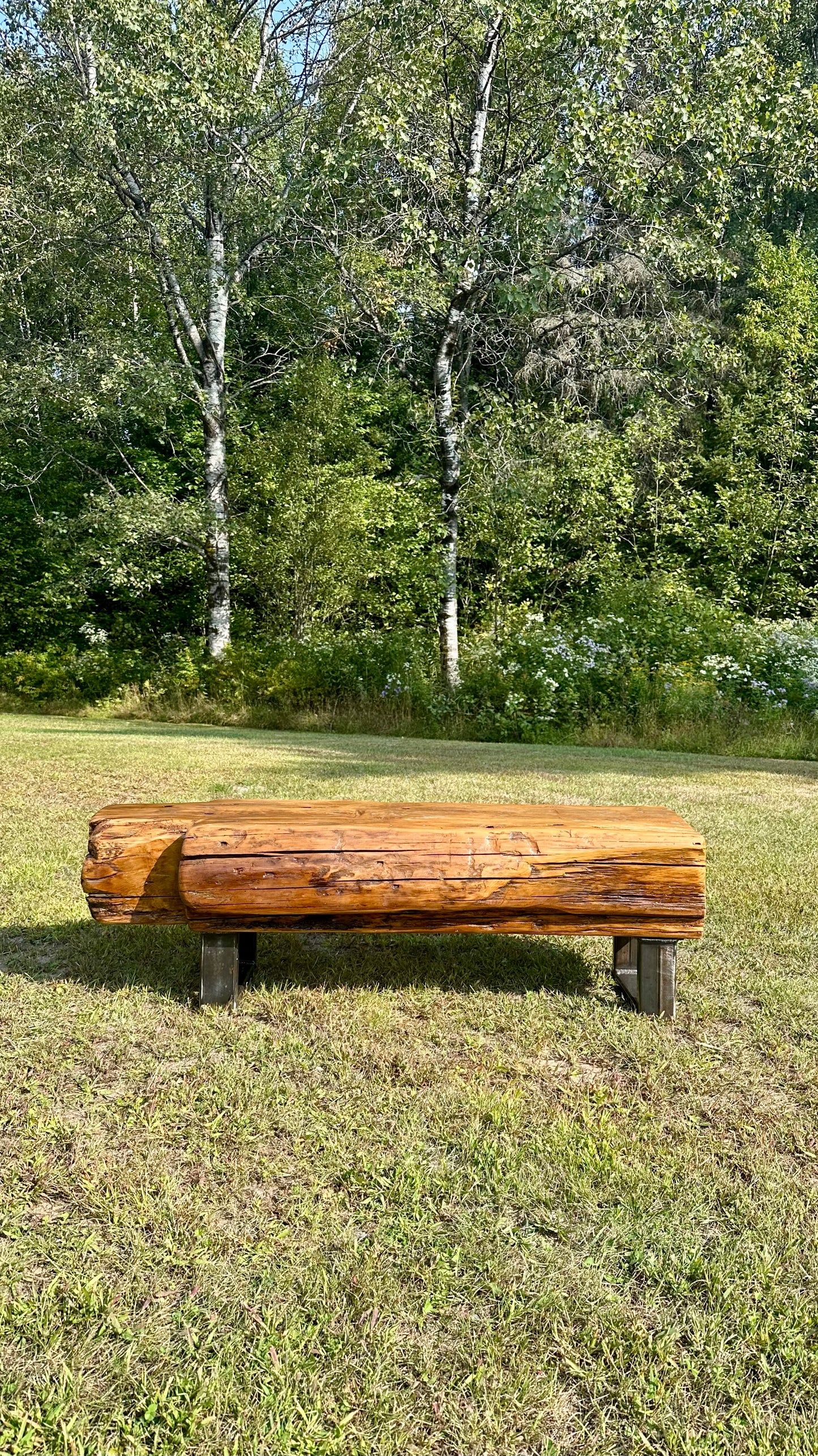 4’ L Rustic Barn Wood Beam Bench / Table