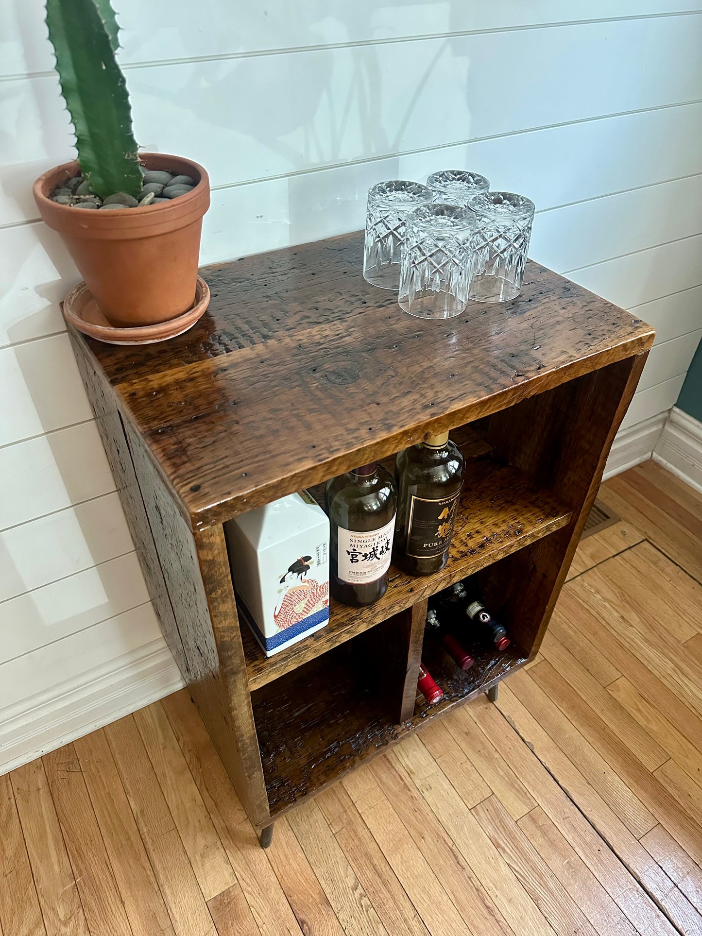 Rustic Reclaimed Wood Record / Vinyl / Media Table