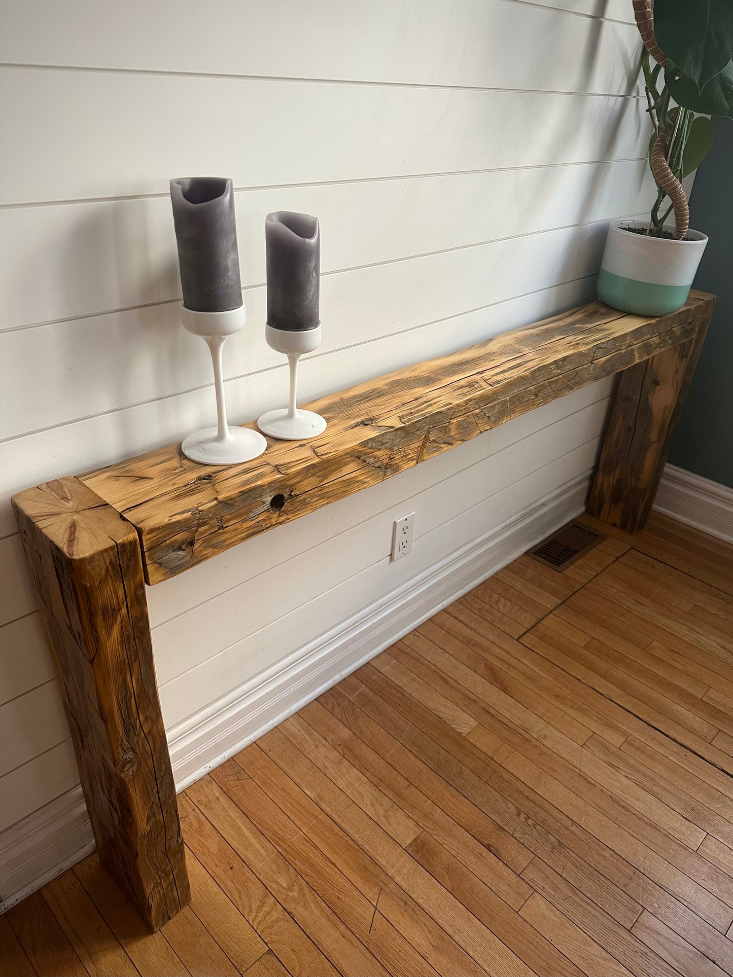 6’ L Rustic Reclaimed Wood Console / Sofa Table
