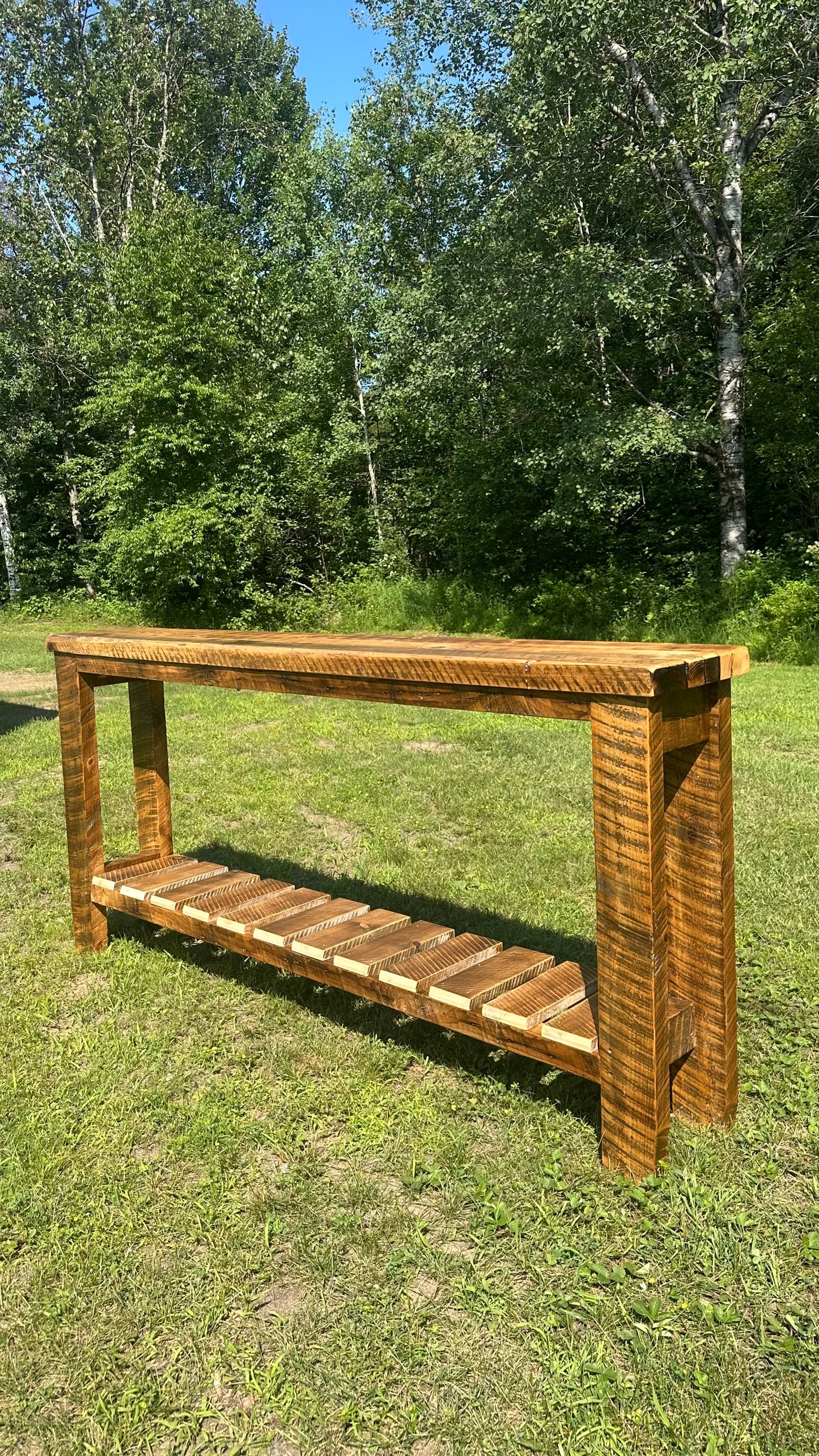 6’ L Rustic Reclaimed Wood Console / Sofa Table