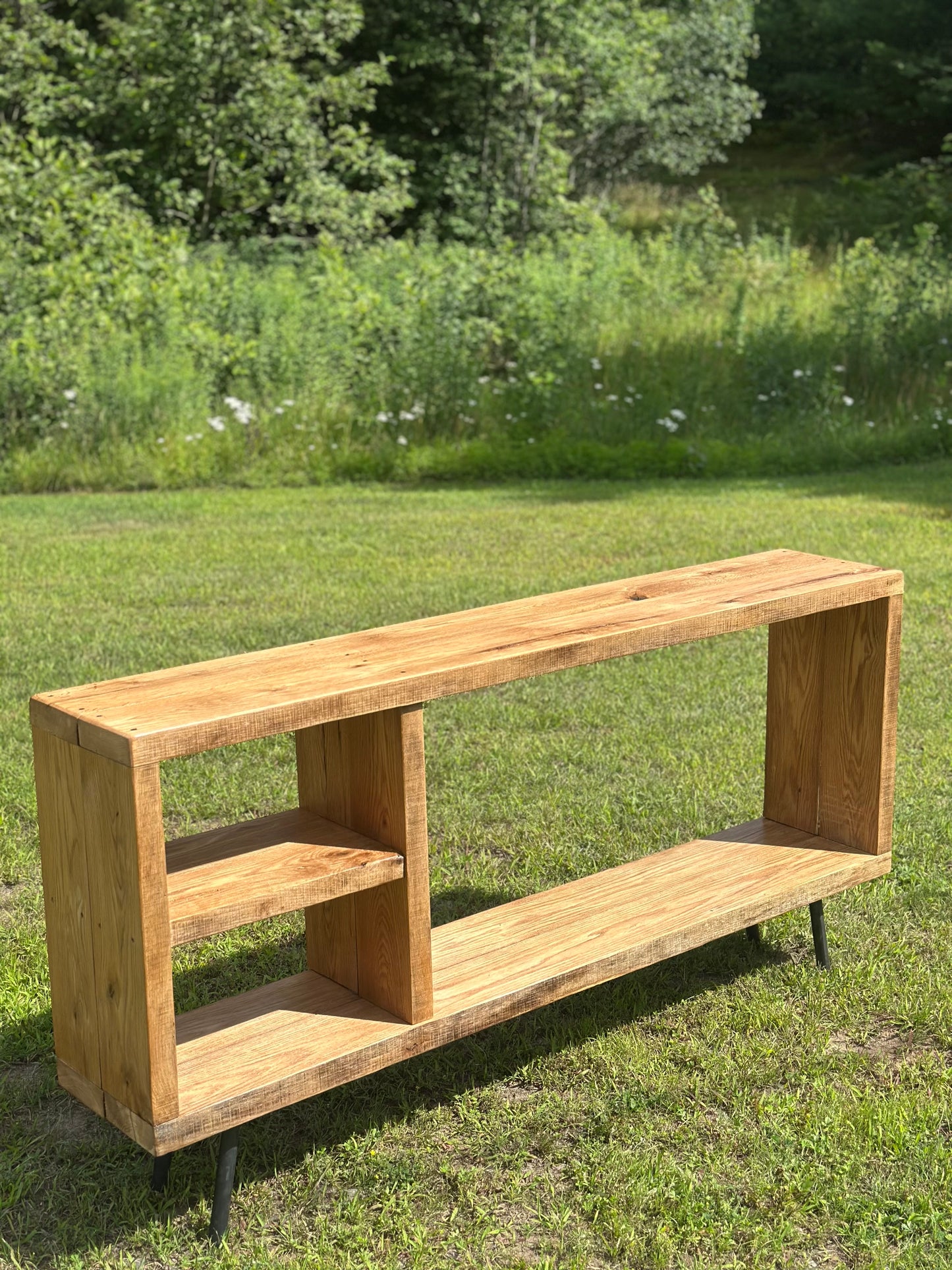 5’ L Rustic Reclaimed Oak Wood Media / TV Stand