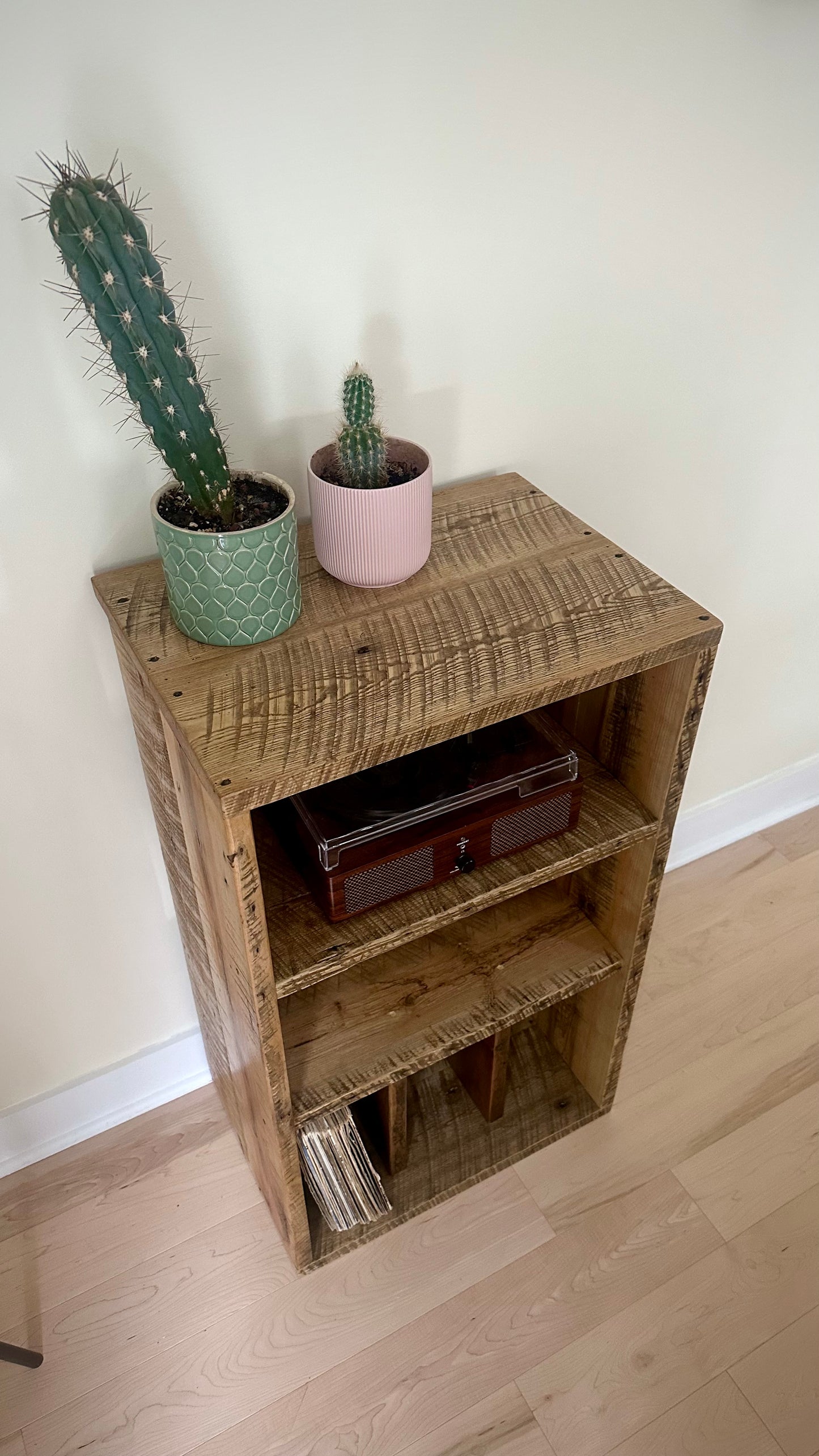 Rustic Reclaimed Wood Media Tower / Shelf