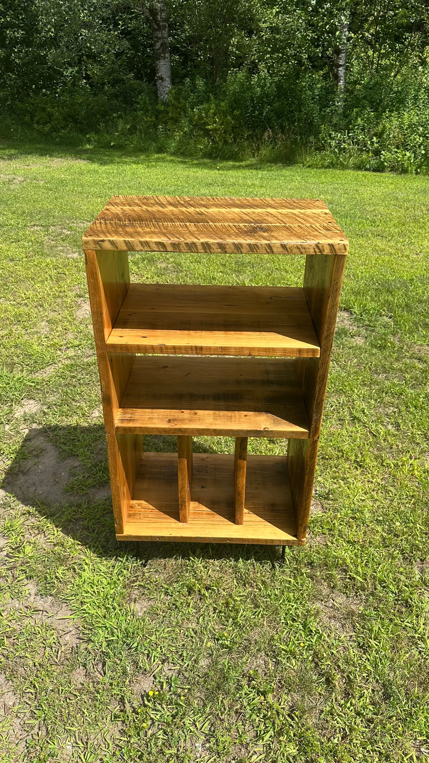Rustic Wood Media Tower / Bookcase