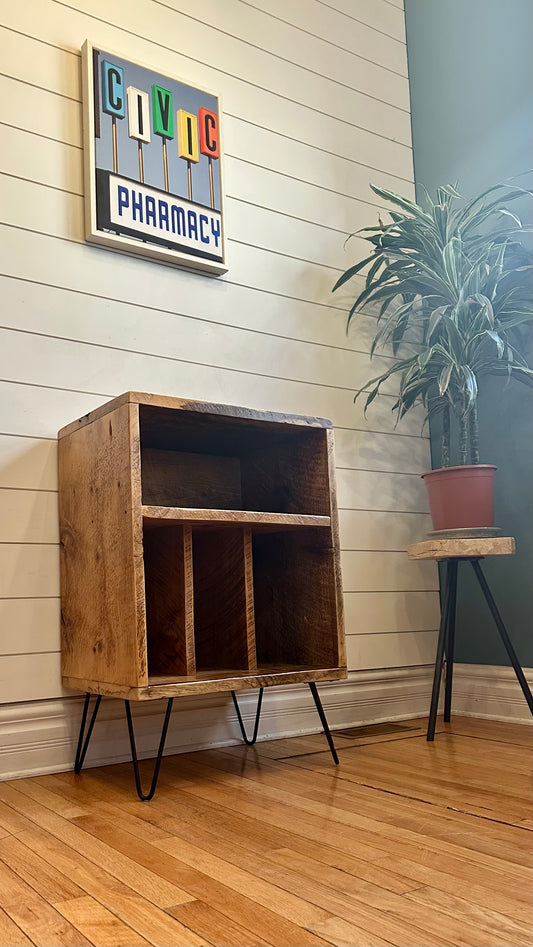 Rustic Wood Vinyl / Media Table