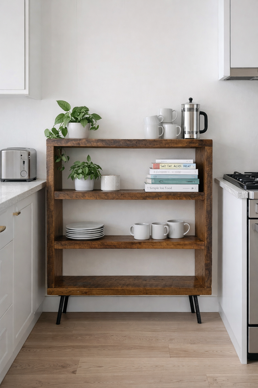 Rustic Wood and Steel Bookcase