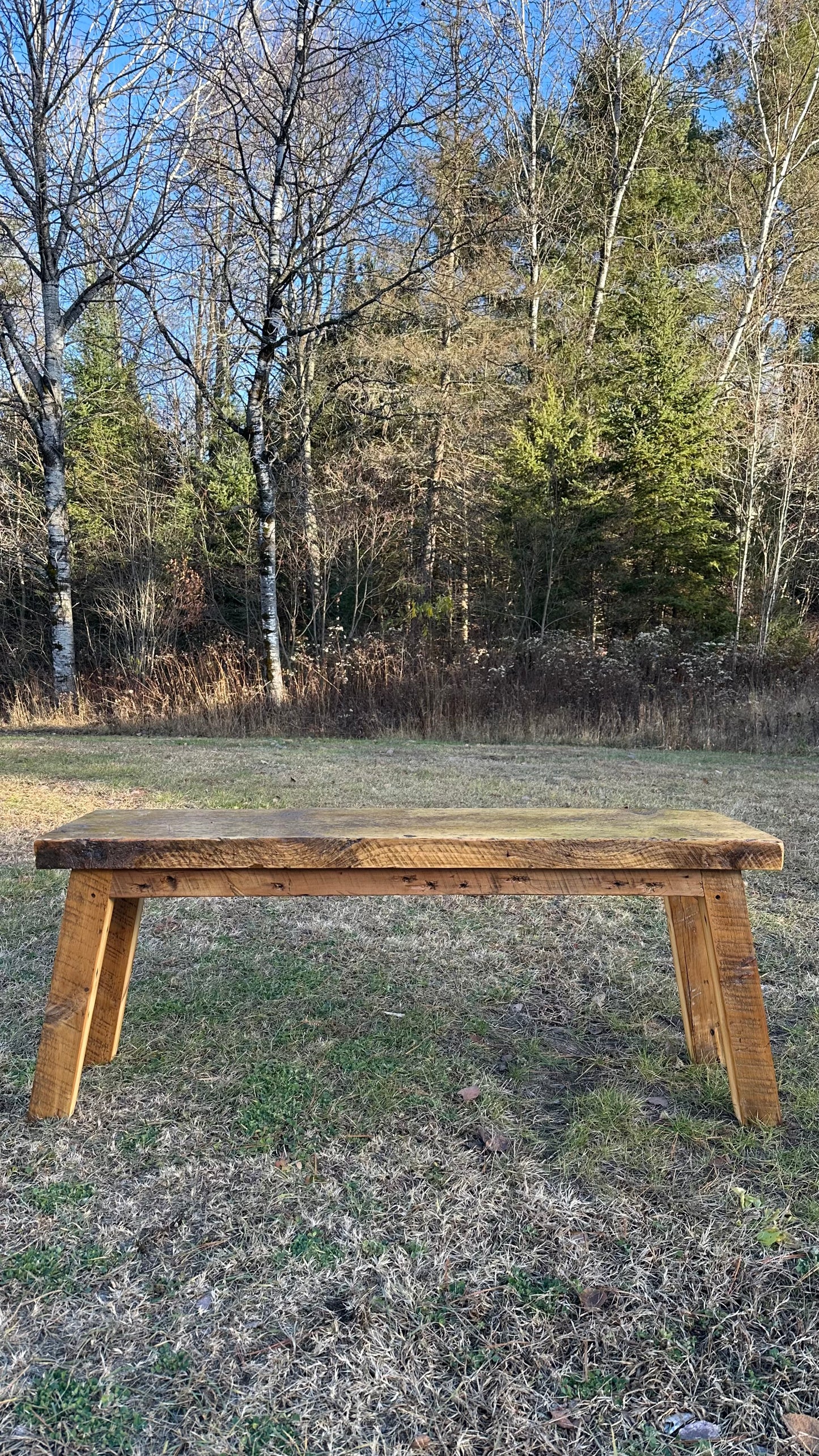 4’ Rustic Reclaimed Wood Minimalist Bench