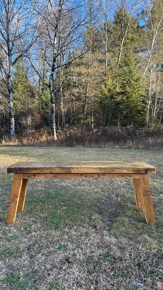 4’ Rustic Reclaimed Wood Minimalist Bench