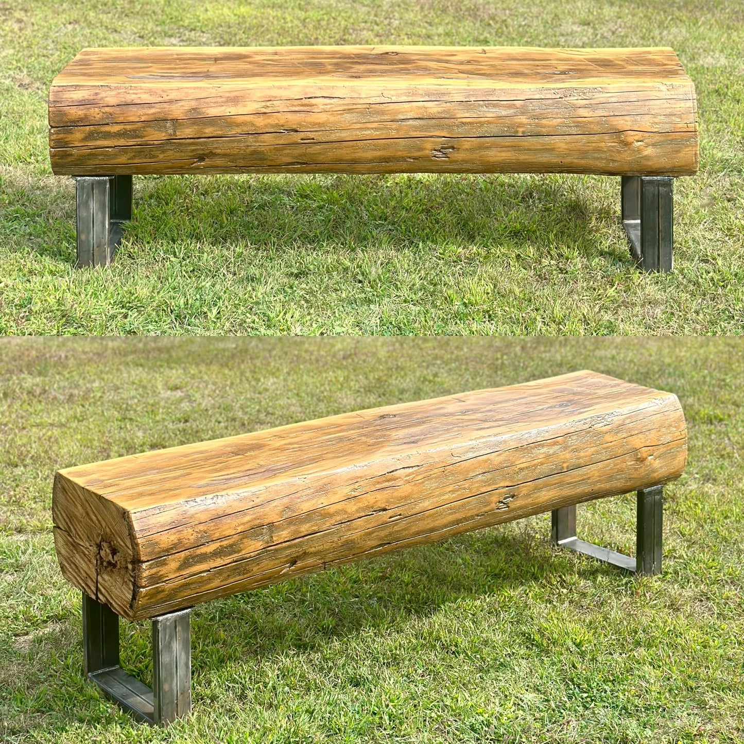 5’ L Rustic Barn Wood Beam Bench