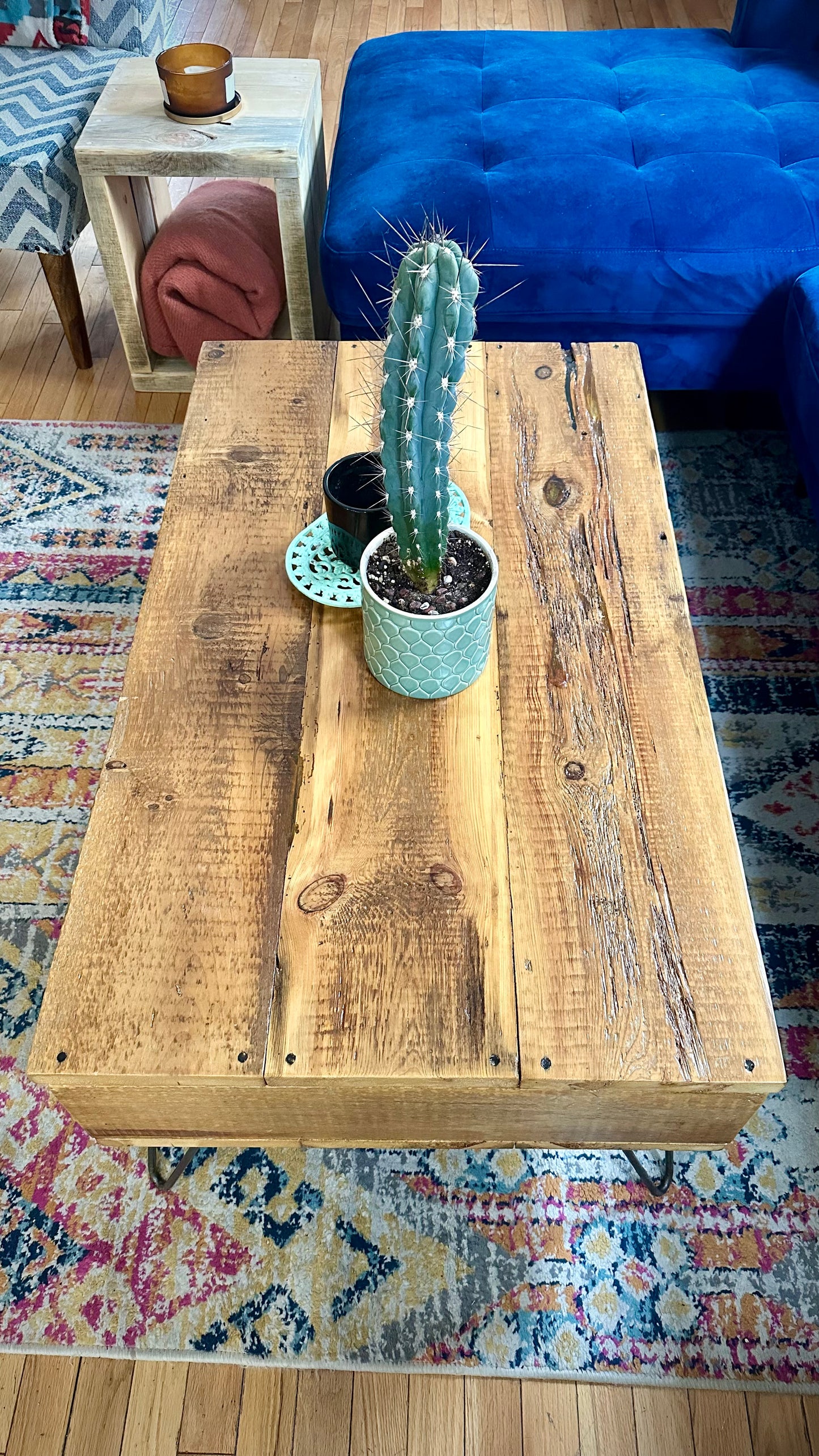 Retro Rustic Wood Coffee Table