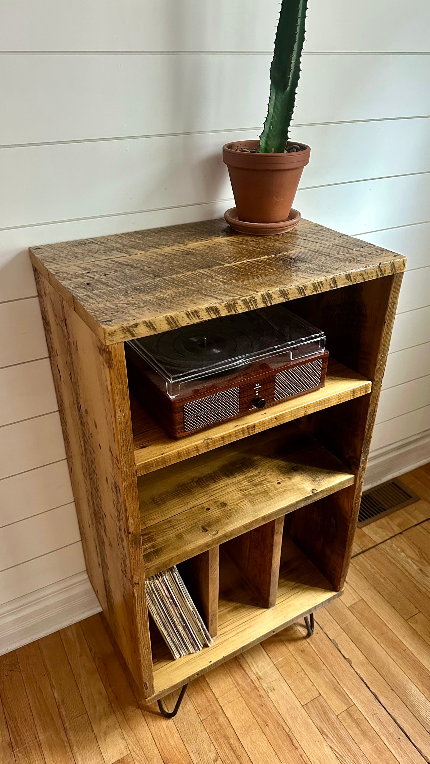 Rustic Wood Media Stand / Bookcase