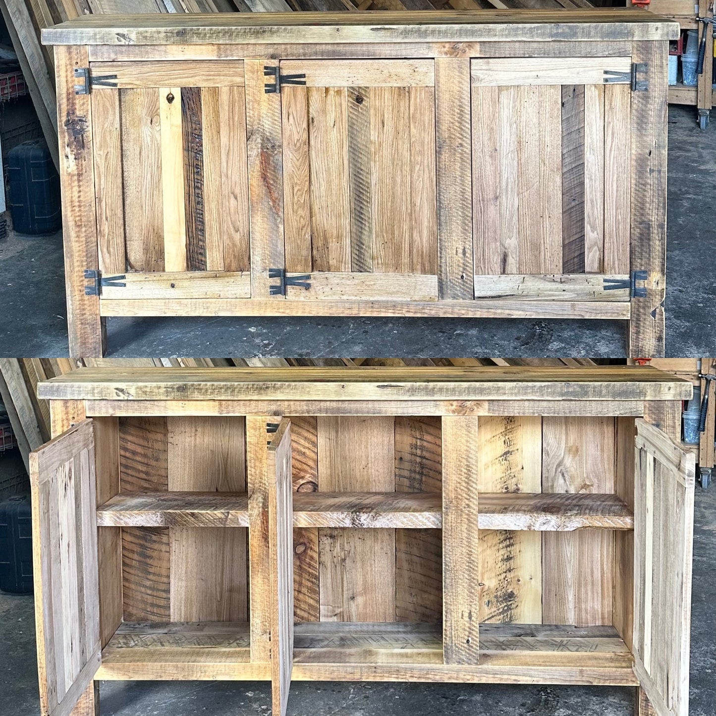 6’ L Rustic Bar Height Sideboard / Cabinet